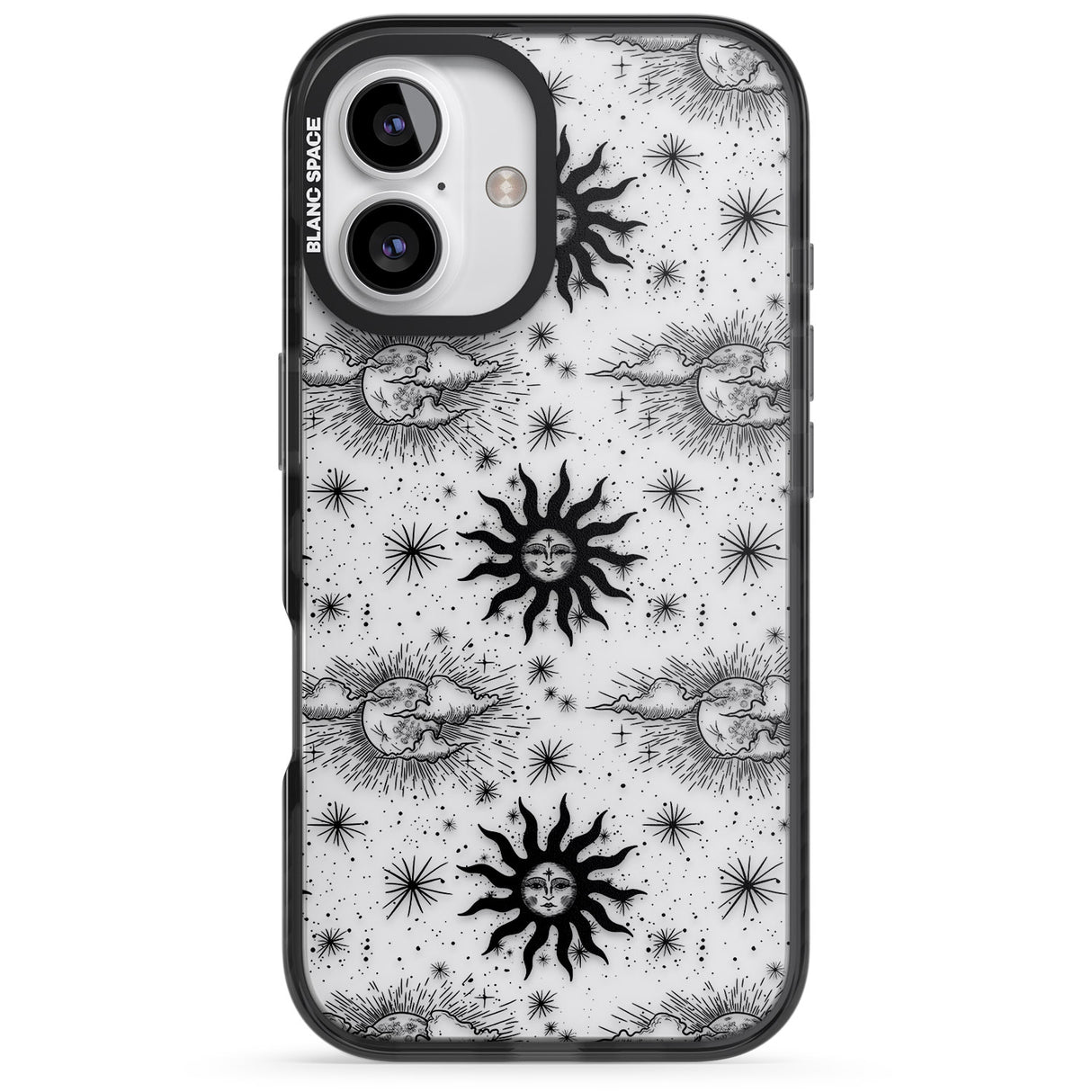 iPhone 16 Pro Max Suns & Clouds Vintage Astrological Black Impact Phone Case