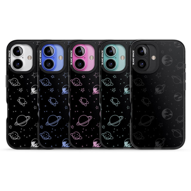 iPhone 16 Pro Max Cosmic Outer Space Design Clear on Black Black Impact Phone Case