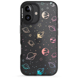 iPhone 16 Pro Max Cosmic Outer Space Design Pastels on Clear Black Impact Phone Case