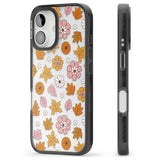 Autumn Leaves and Flowers Black Impact Phone Case for iPhone 16, iPhone 16 Plus