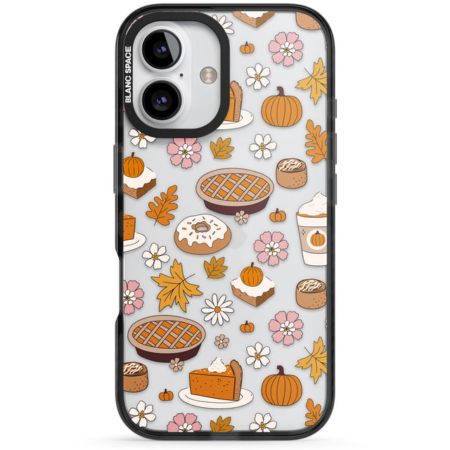 Pumpkin Pie & Autumn Treats Black Impact Phone Case for iPhone 16, iPhone 16 Plus