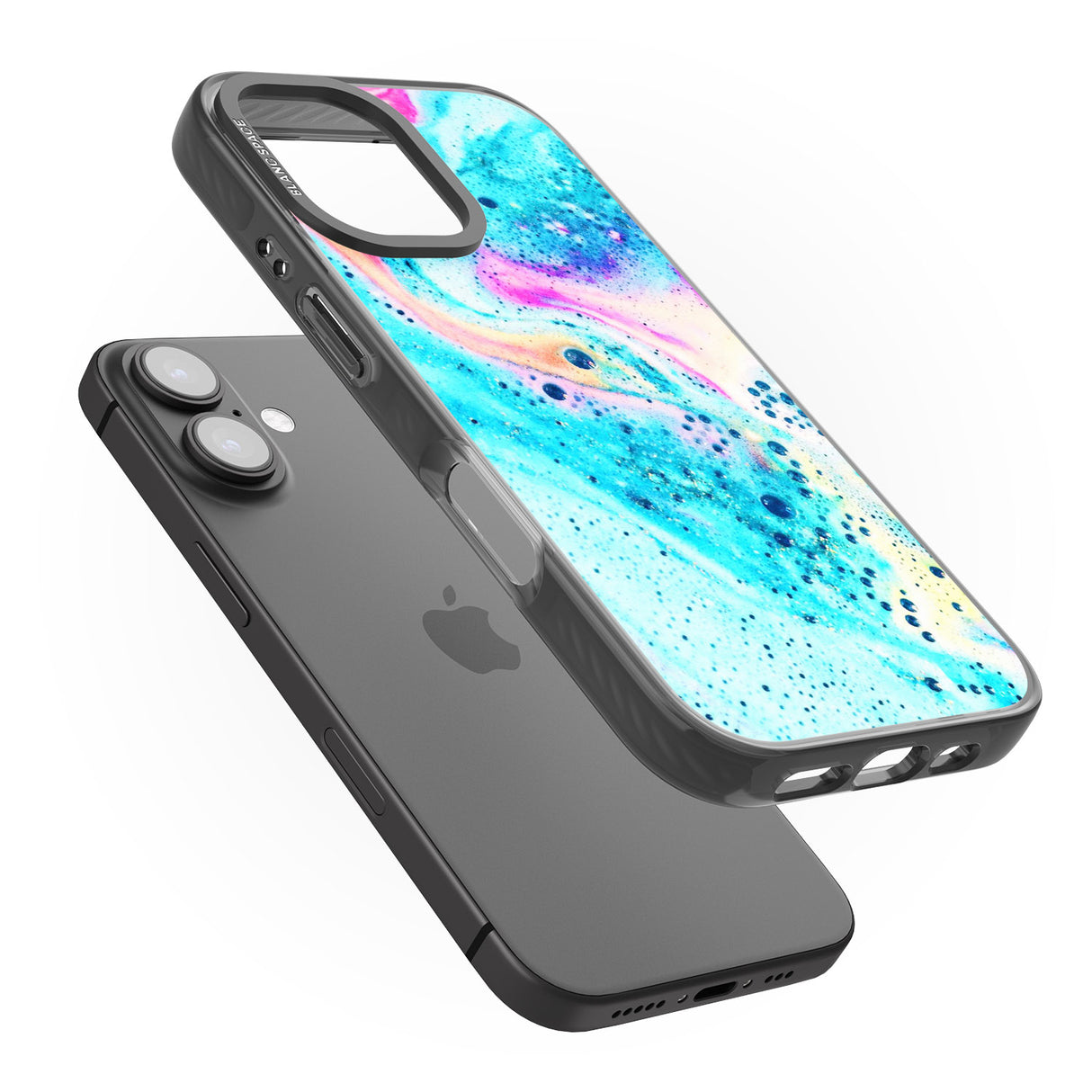 iPhone 16 Pro Max Ocean White Bath Bomb Black Impact Phone Case