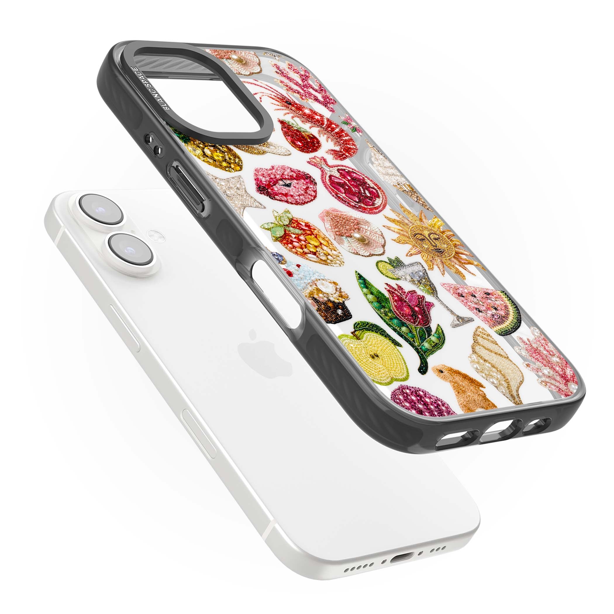Beaded Riviera coquette iPhone case | Black Impact case for iPhone 16, iPhone 16 Plus