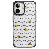 iPhone 16 Pro Max Sweet as Honey Patterns: Bees & Stripes (Clear) Black Impact Phone Case