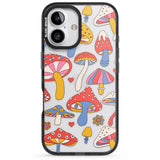 iPhone 16 Vibrant Shrooms Clear Impact Phone Case