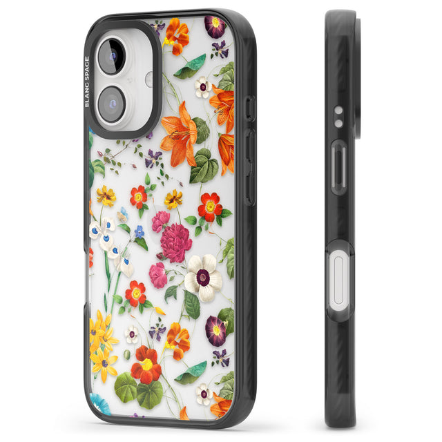 iPhone 16 Whimsical Wildflowers Clear Impact Phone Case