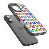 iPhone 16 Pro Max Colourful Butterfly Pattern Black Impact Phone Case