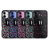 iPhone 16 Pro Max Personalised Pink Monogram Leopard Spots Black Impact Phone Case