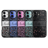 iPhone 16 Pro Max Personalised Pink & Cursive Leopard Spots Black Impact Phone Case