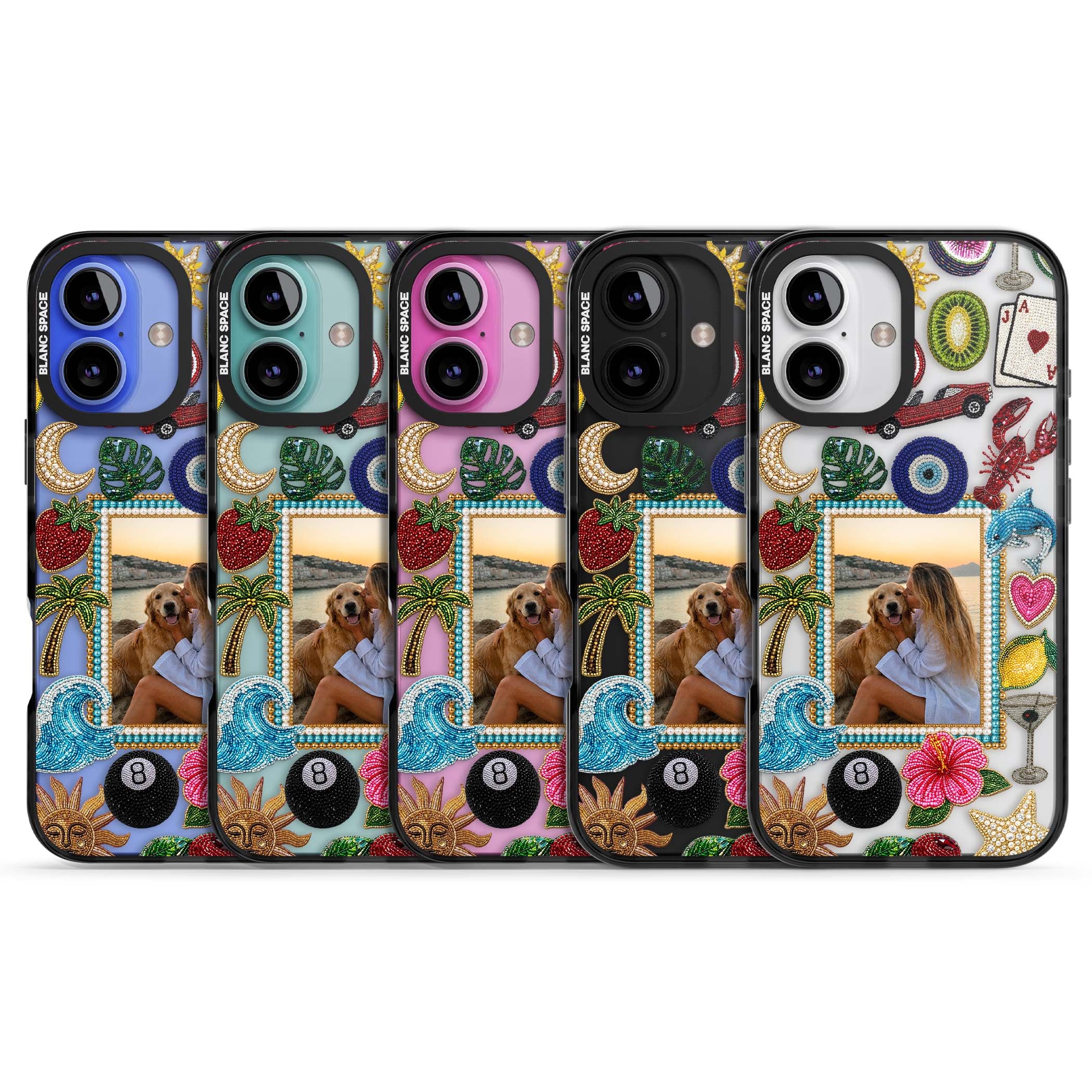 Beaded Photo coastal iPhone case | Black Impact case for iPhone 16, iPhone 16 Plus