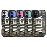 iPhone 16 Pro Max Personalised Classic Green Camo Black Impact Phone Case