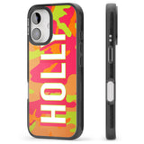 iPhone 16 Pro Max Personalised Colourful Neon Camo Black Impact Phone Case