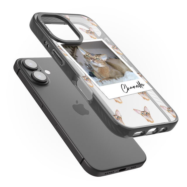 iPhone 16 Pro Max Personalised Abyssinian Cat Photo Black Impact Phone Case