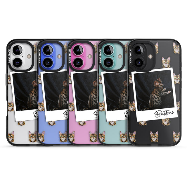 iPhone 16 Pro Max Personalised Bengal Cat Photo Black Impact Phone Case