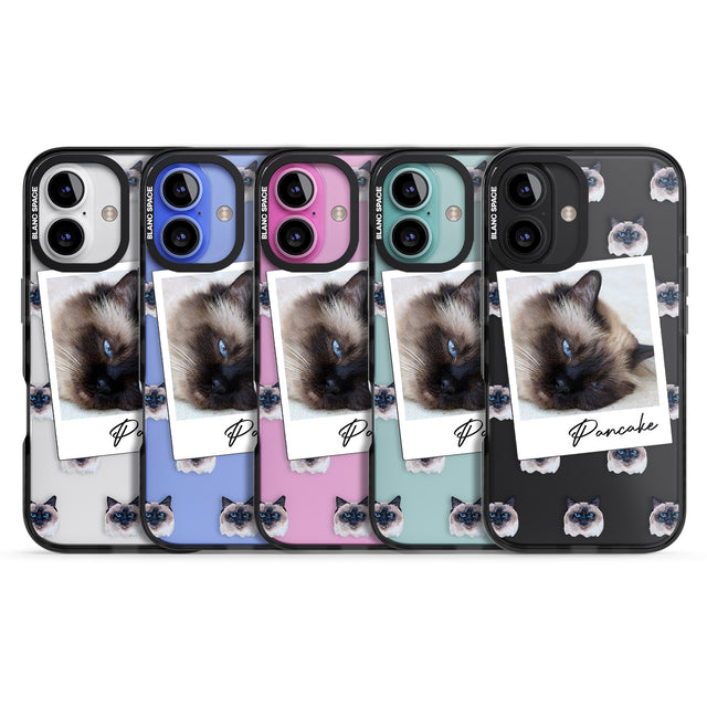 iPhone 16 Pro Max Personalised Burmese Cat Photo Black Impact Phone Case