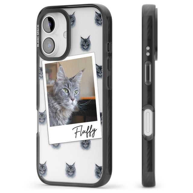 iPhone 16 Pro Max Personalised Maine Coon Photo Black Impact Phone Case