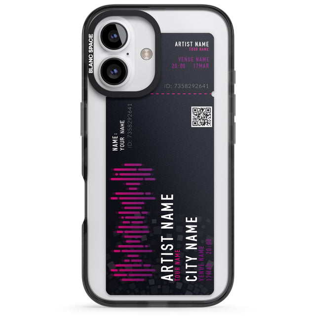 iPhone 16 Pro Max Personalised Concert Ticket Black Impact Phone Case