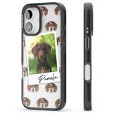 iPhone 16 Pro Max Personalised Dachshund, Brown - Dog Photo Black Impact Phone Case