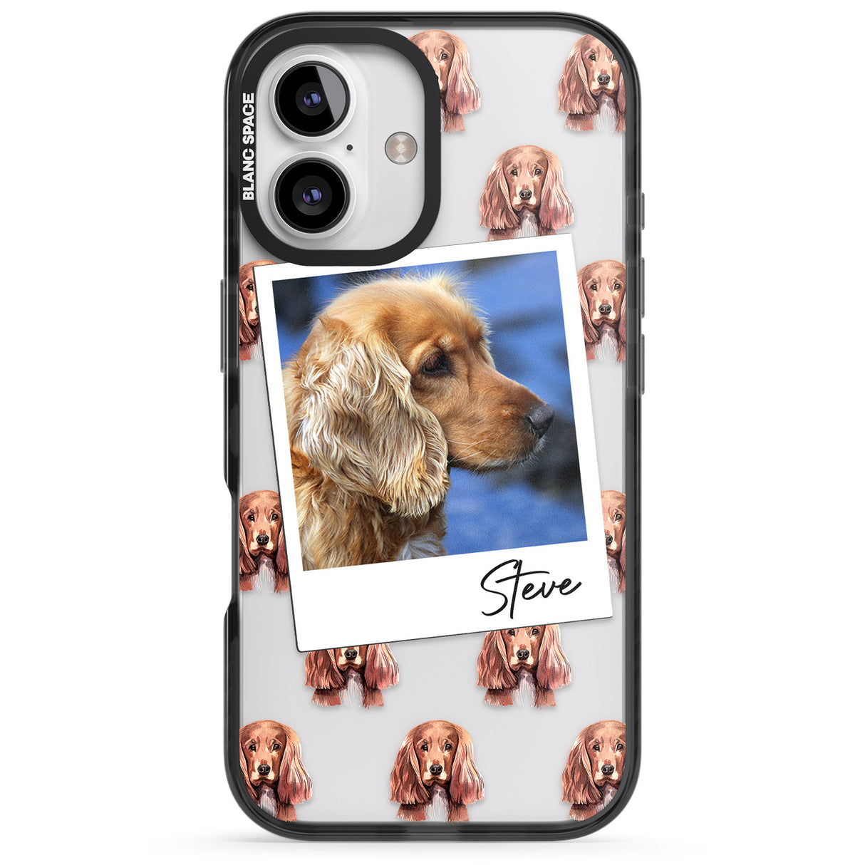 iPhone 16 Pro Max Personalised Cocker Spaniel - Dog Photo Black Impact Phone Case