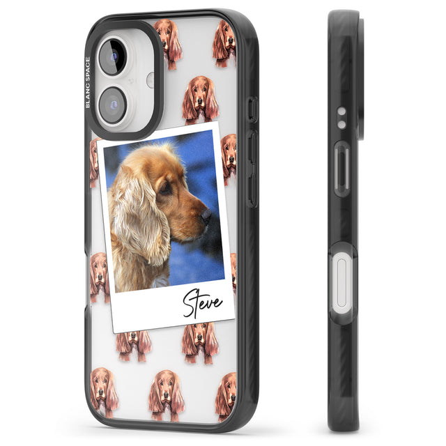 iPhone 16 Pro Max Personalised Cocker Spaniel - Dog Photo Black Impact Phone Case