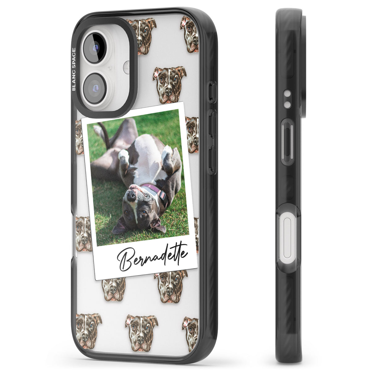 iPhone 16 Pro Max Personalised Staffordshire Bull Terrier - Dog Photo Black Impact Phone Case