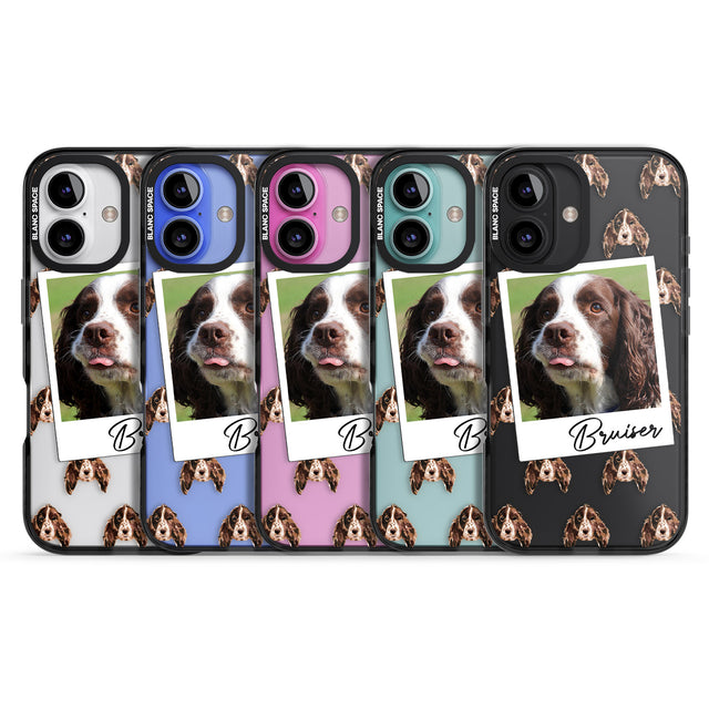 iPhone 16 Pro Max Personalised Springer Spaniel - Dog Photo Black Impact Phone Case