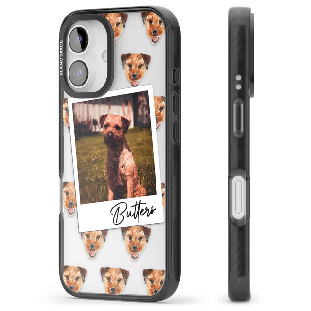 iPhone 16 Pro Max Personalised Border Terrier - Dog Photo Black Impact Phone Case