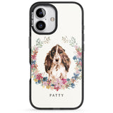 iPhone 16 Pro Max Personalised Brown Cocker Spaniel - Watercolour Dog Portrait Black Impact Phone Case