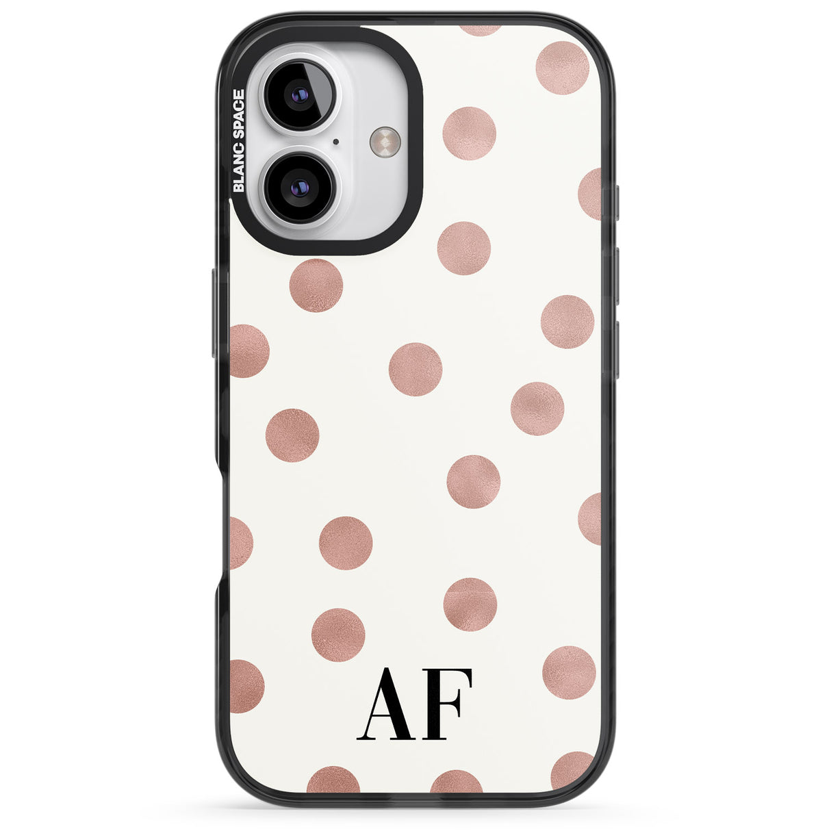 iPhone 16 Pro Max Personalised Initials & Dots Black Impact Phone Case