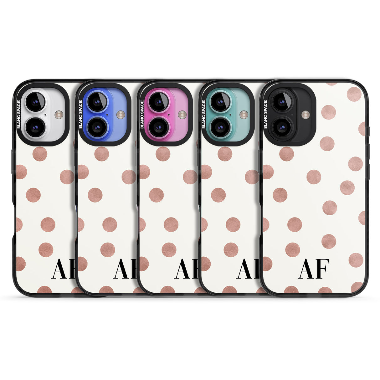 iPhone 16 Pro Max Personalised Initials & Dots Black Impact Phone Case