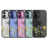 Personalised April Wildfowers Black Impact Phone Case for iPhone 16, iPhone 16 Plus