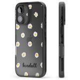 iPhone 16 Pro Max Personalised White Daisies & Cursive Black Impact Phone Case