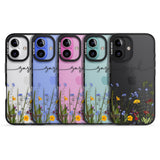 iPhone 16 Pro Max Personalised Wildflower Floral Black Impact Phone Case