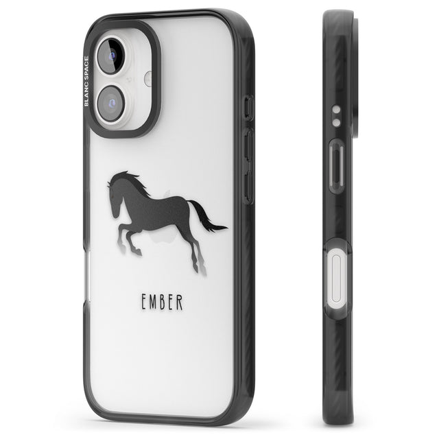 iPhone 16 Pro Max Personalised Black Horse Black Impact Phone Case