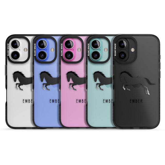 iPhone 16 Pro Max Personalised Black Horse Black Impact Phone Case