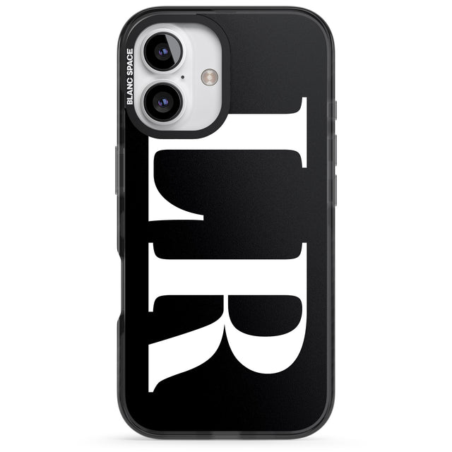 iPhone 16 Pro Max Personalised White & Black Letters Black Impact Phone Case