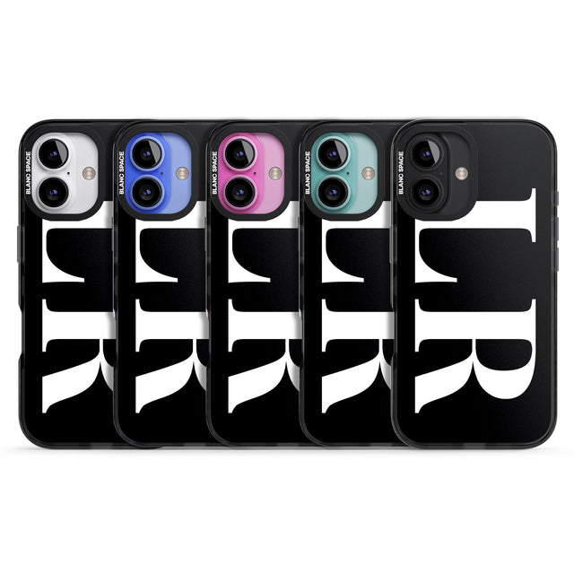 iPhone 16 Pro Max Personalised White & Black Letters Black Impact Phone Case