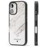 iPhone 16 Pro Max Personalised White Marble Black Impact Phone Case