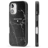 iPhone 16 Pro Max Personalised Black Marble 2 Black Impact Phone Case