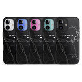 iPhone 16 Pro Max Personalised Black Marble 2 Black Impact Phone Case