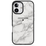 iPhone 16 Pro Max Personalised Classic Grey Marble Black Impact Phone Case