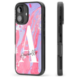 iPhone 16 Pro Max Personalised Pink & Purple - Marble Black Impact Phone Case