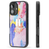 iPhone 16 Pro Max Personalised Mixed Pastels Marbled Paper Black Impact Phone Case