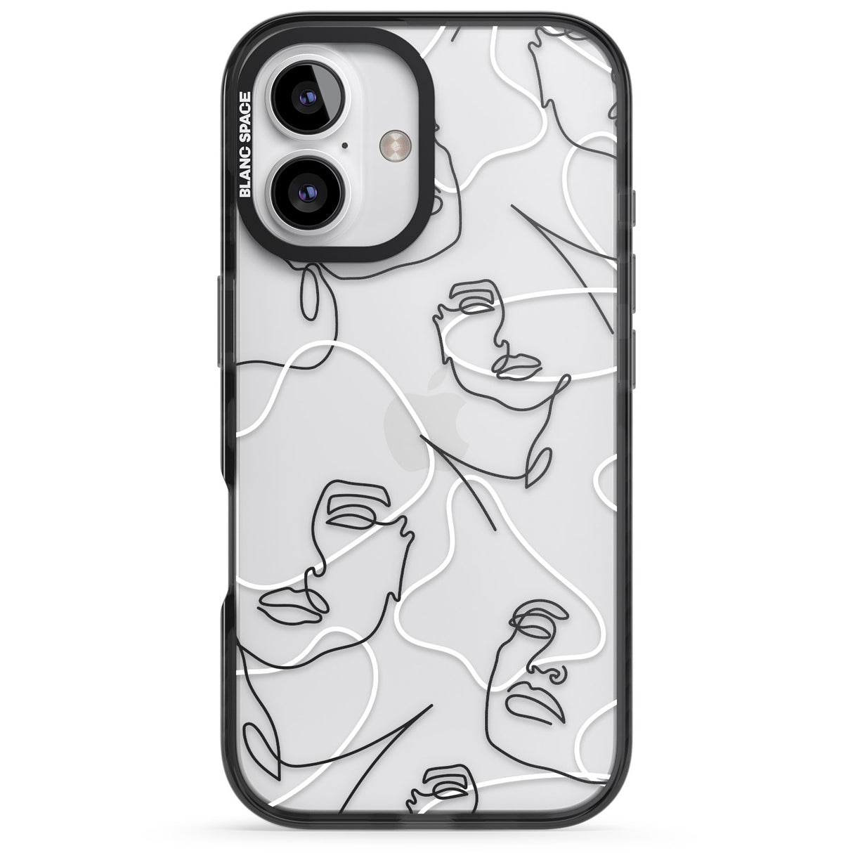 iPhone 16 Pro Max Personalised Abstract Faces Black Impact Phone Case