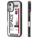 iPhone 16 Pro Max Personalised NASA Boarding Pass (Light) Black Impact Phone Case