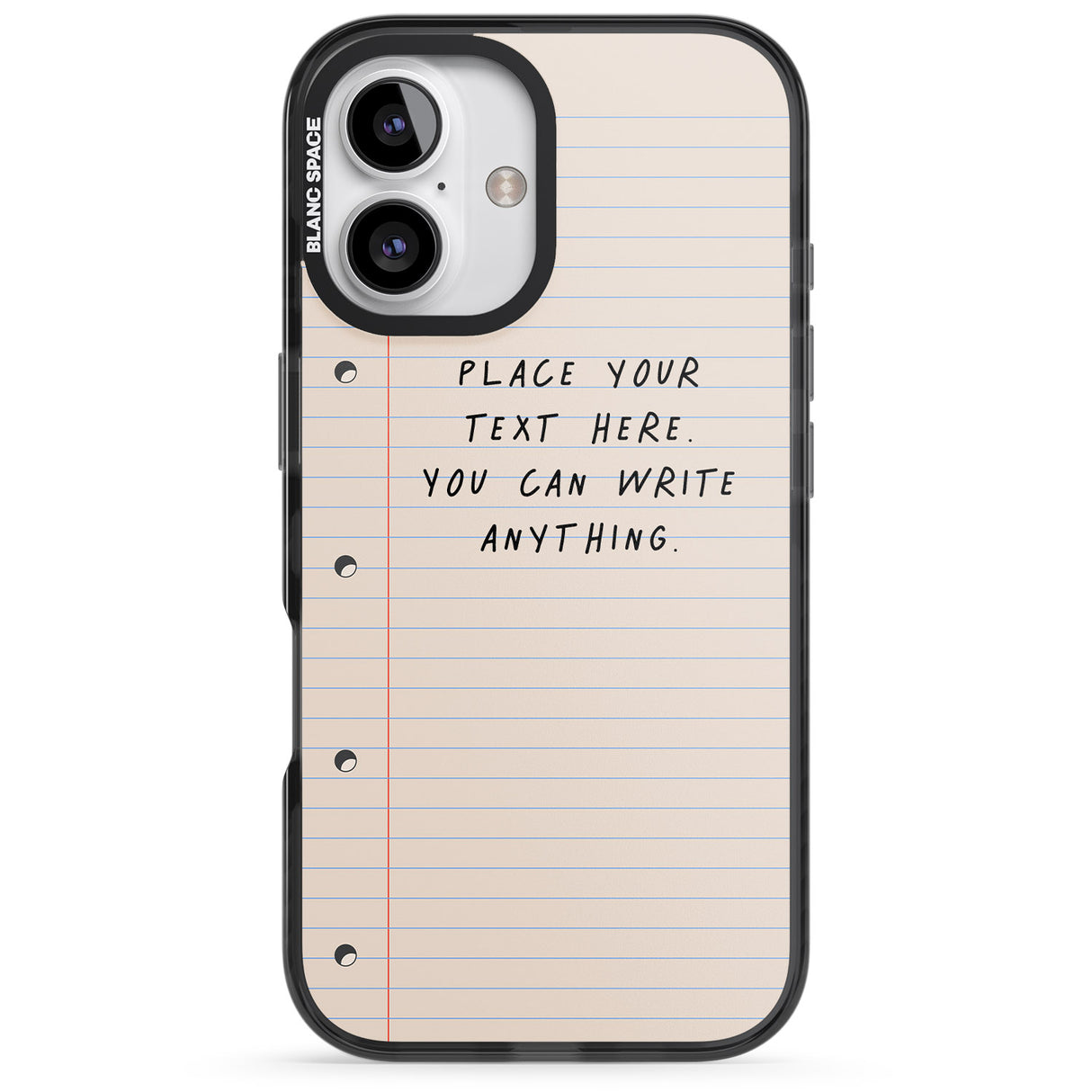 iPhone 16 Pro Max Personalised School Paper Black Impact Phone Case