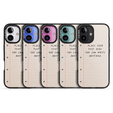 iPhone 16 Pro Max Personalised School Paper Black Impact Phone Case