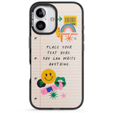 iPhone 16 Pro Max Personalised Nostalgia Sticker Mix #1 Black Impact Phone Case