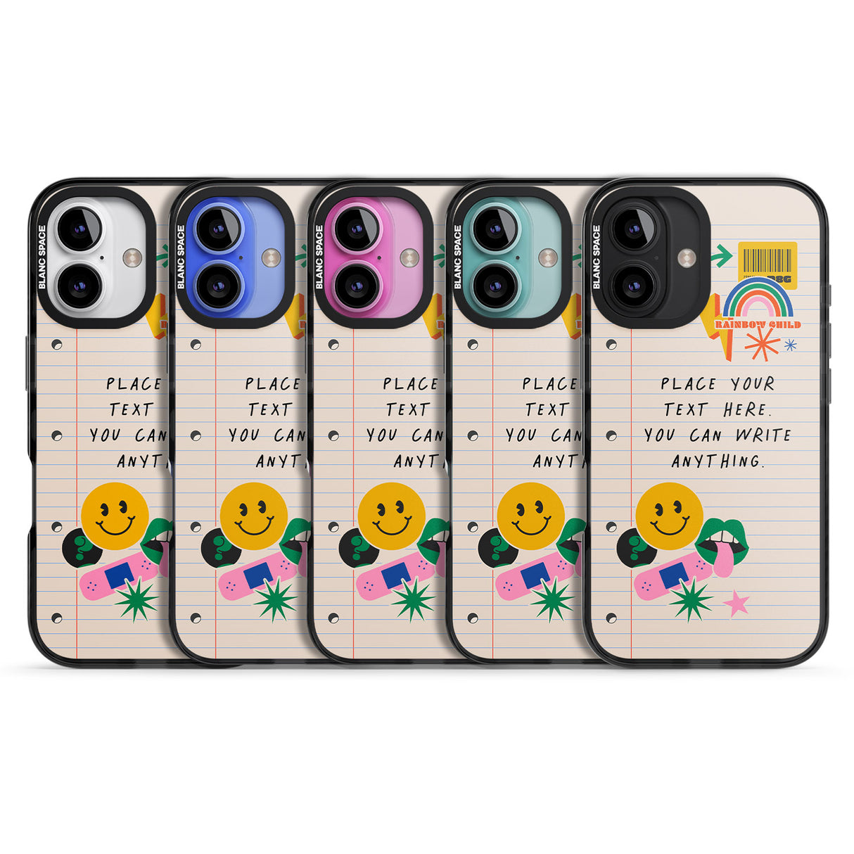 iPhone 16 Pro Max Personalised Nostalgia Sticker Mix #1 Black Impact Phone Case