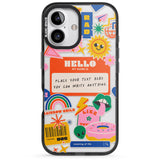 iPhone 16 Pro Max Personalised Nostalgia Sticker Mix #2 Black Impact Phone Case